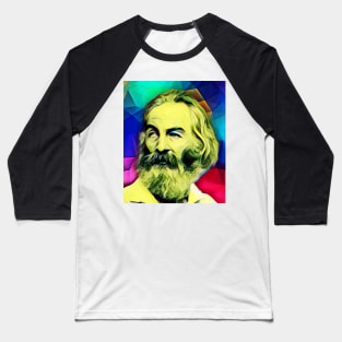 Walt Whitman Colourful Portrait | Walt Whitman Artwork 6 Baseball T-Shirt